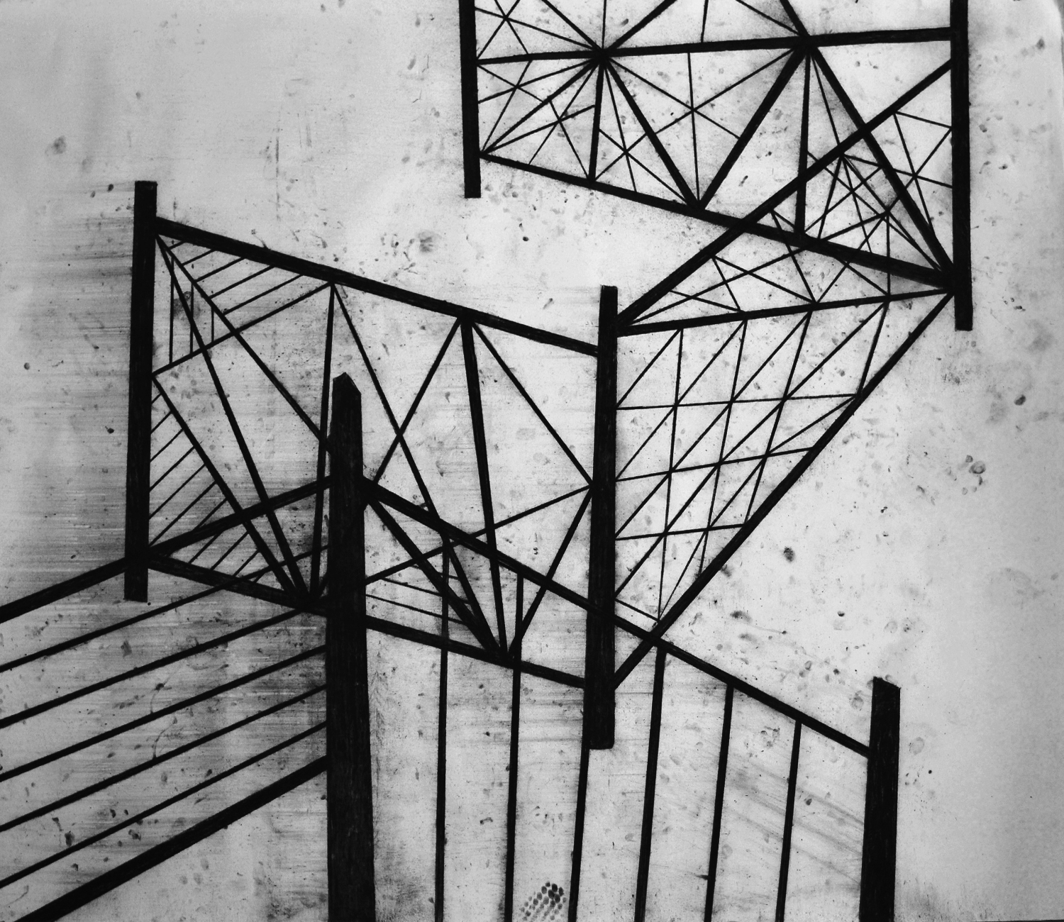 Railing/12. From the Railings. Playing with Gaps series, 2019-2020. These ambiguous images are an attempt to make peace with the unfriendly part of the urban space and overcome the alienation from the city