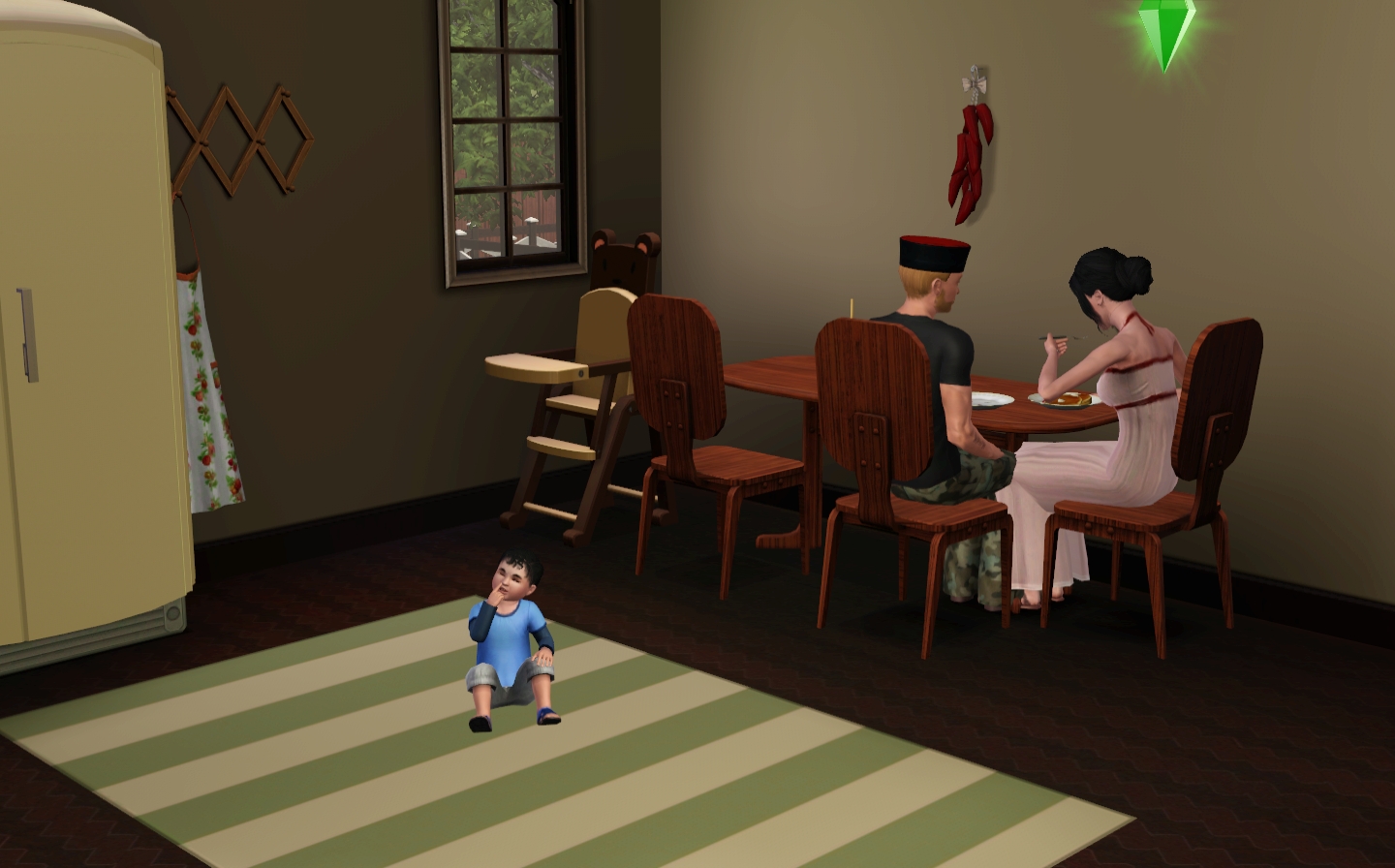 For the second part of Alpha Paradise (2018), the artist created a traditional Cossack family in the Sims 3 video game