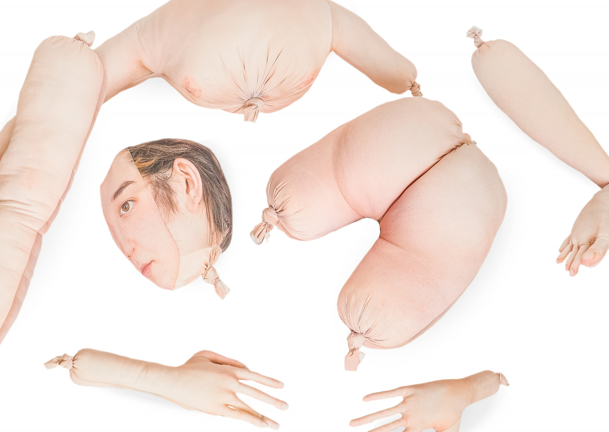 Three Katherines in the Shape of a Pear, 2021. Self-portrait that reflects the impossibility of creating a true self-portrait, this project questions our perception of photography. Curator: Alexandra Kuznetsova