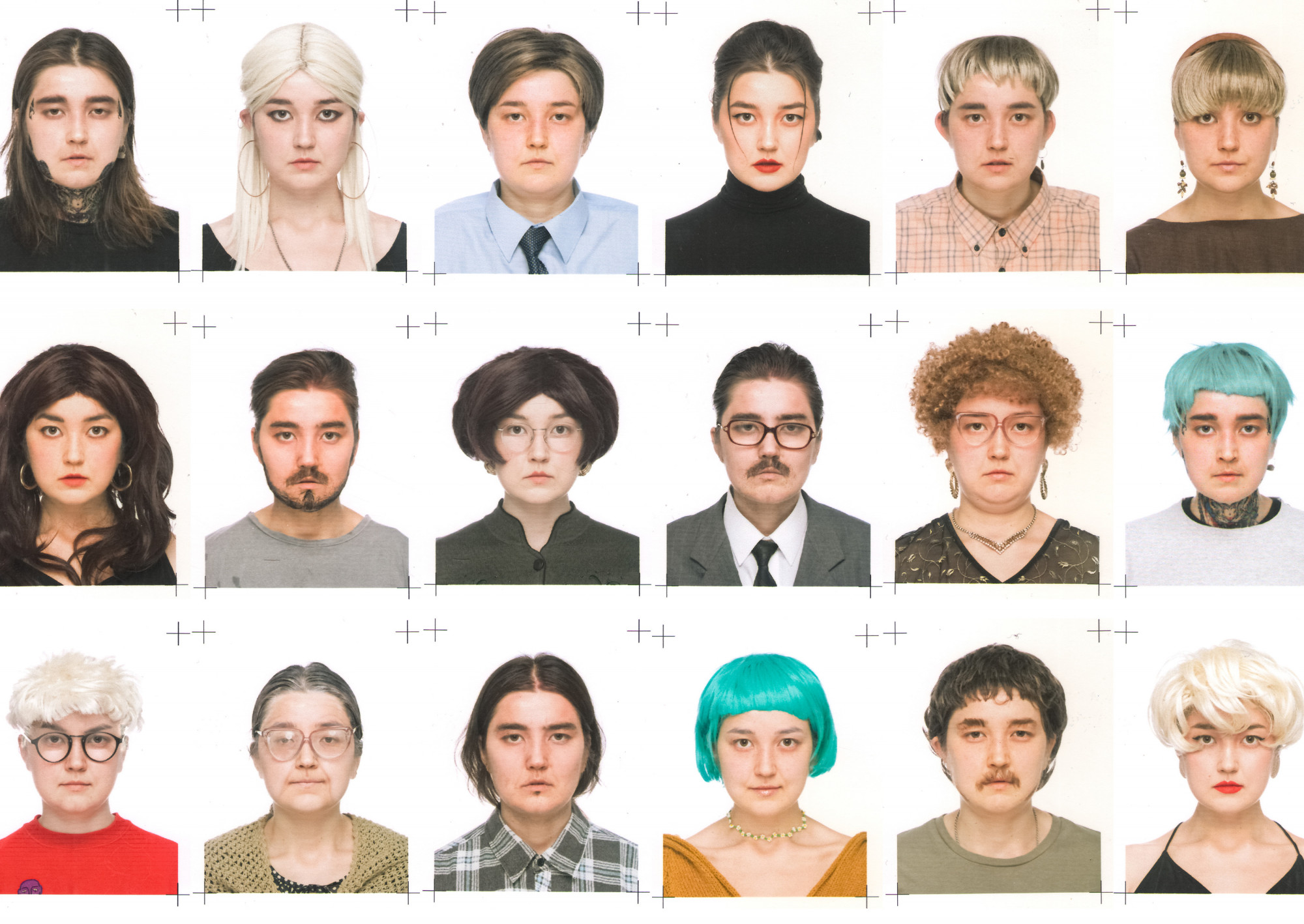 Untitled, 2020. Exploration of the nature of identity through a series of passport photos in costume