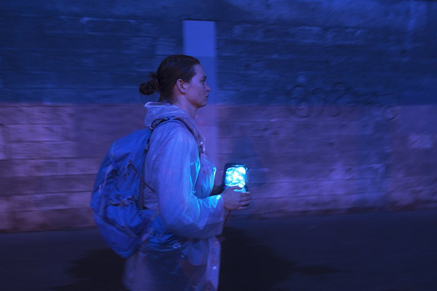 Augenmusik performance, streets of Paris, 2016. Image: Mathilde Geldhof