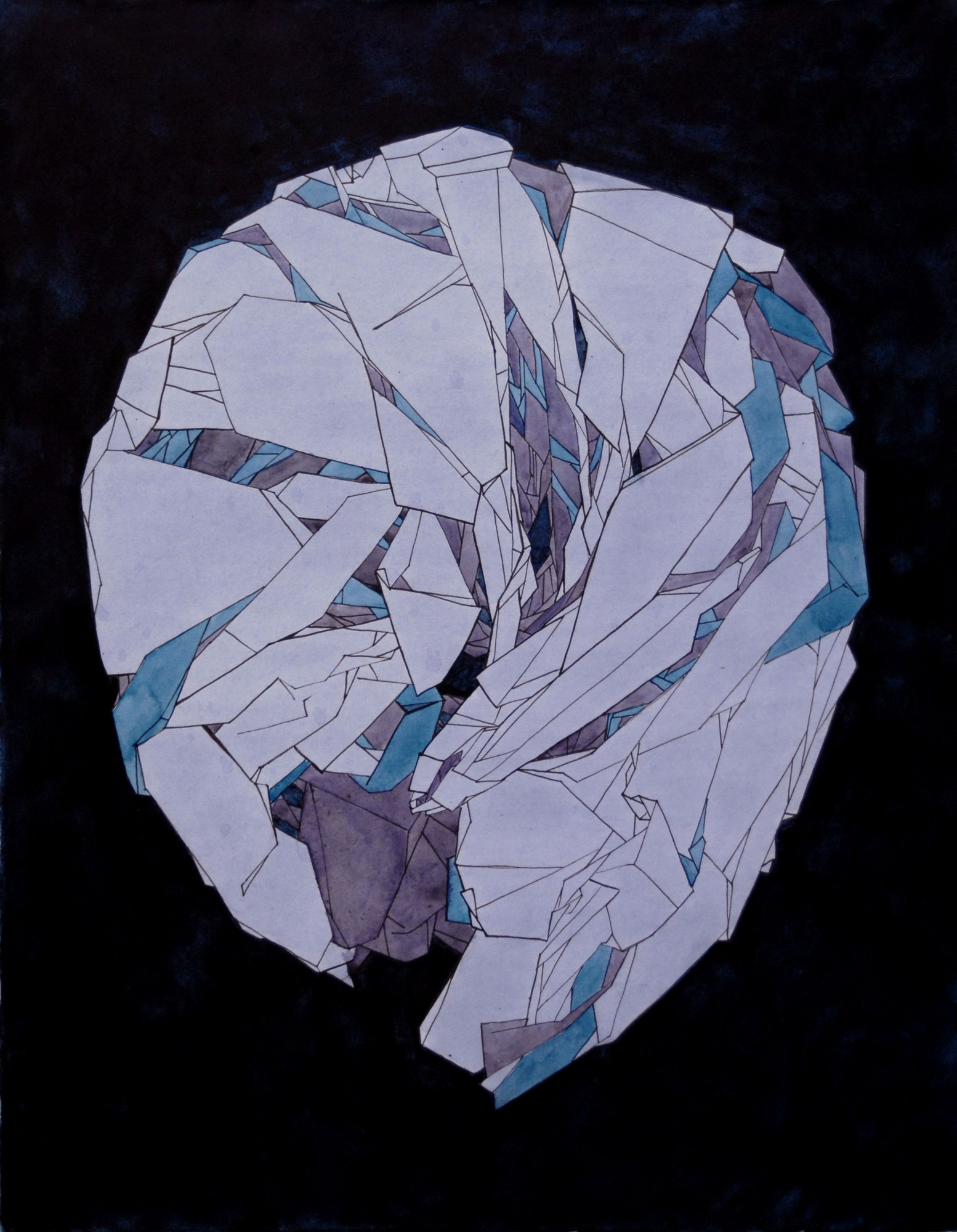 Kami no Yama (Paper Mountain), 2014. Crumpled paper serves as an image of compressing information without a possibility of restoring it
