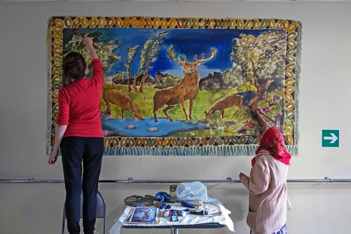 Mural painting Holidays at a care home in Russia, 2015