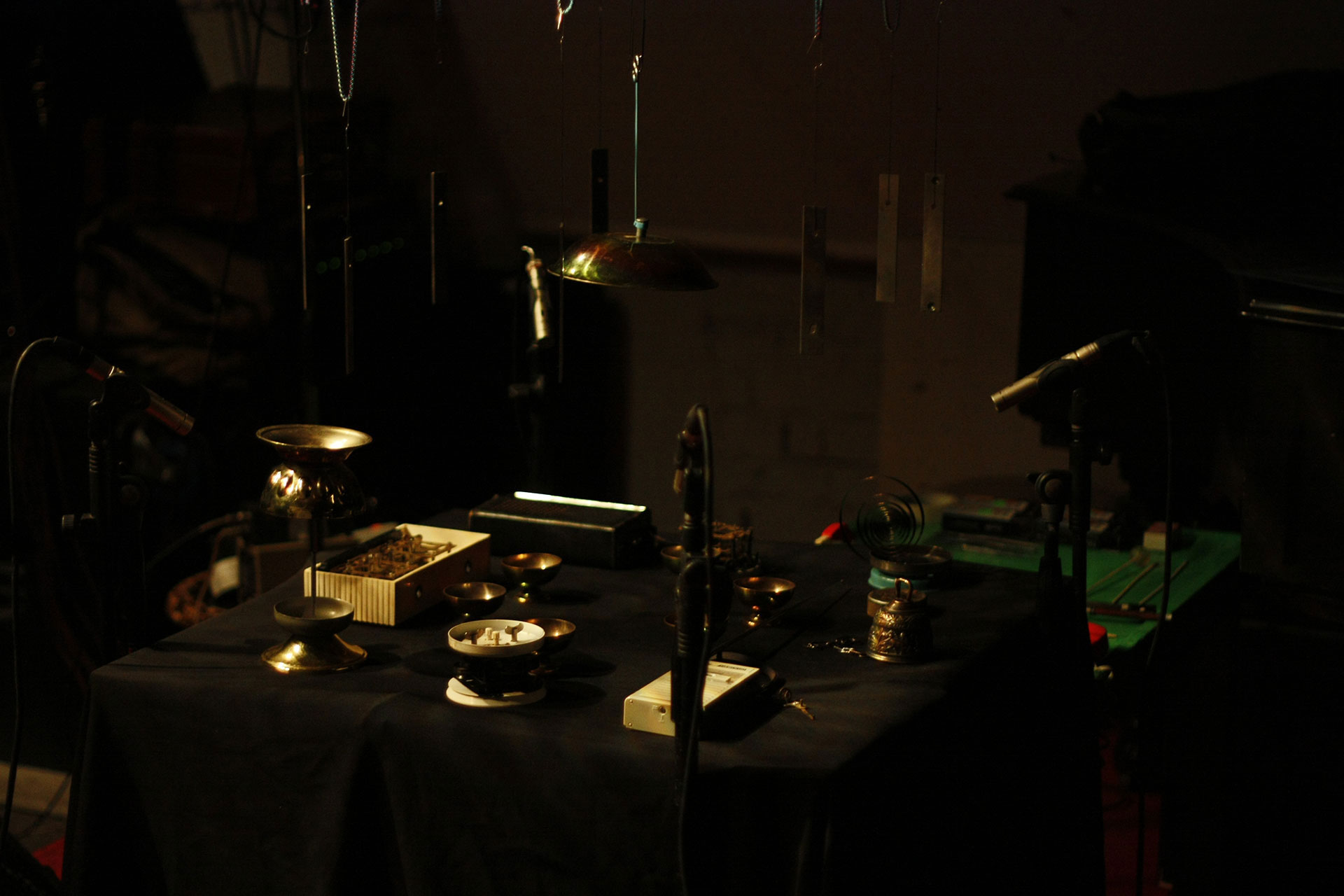 Audioarchitecture I, 2014. Series of spatial compositions of found and reconstructed objects that are converted into multi-channel sound canvases in real time