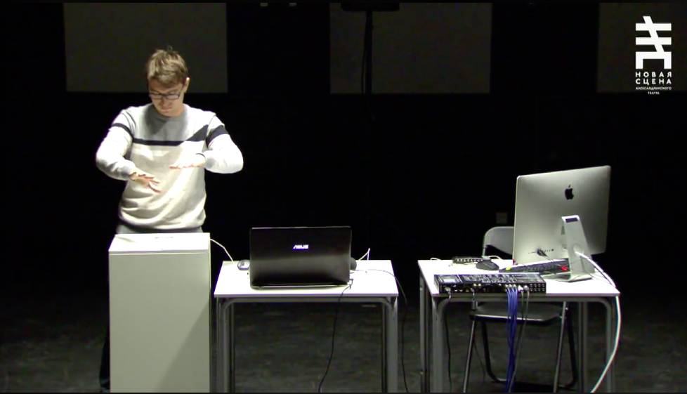 Sphere, 2016. Written for virtual objects, octaphonic sound system, and contactless interface (Leap Motion), this piece does not feature any samples of live instruments in this work: instead, every sound is generated using physical modelling synthesis