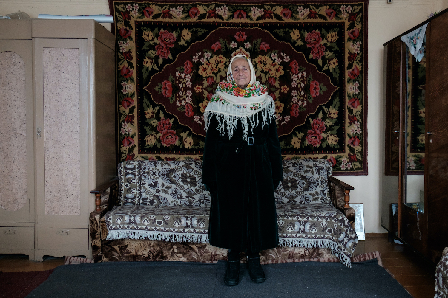 Vera’s Seasons, 2017. Stunned by the fashionable look of an elderly lady she saw in the street, Tkachova had to talk to her and get to know her life story through her clothes. She was wearing this very scarf when she met her future husband