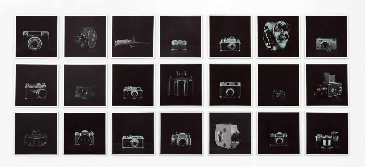 Arsenal, 2019. This project is a visual inventory of cameras produced at the Krasnogorsk Mechanical Plant that initially specialised in military production.It is easy to forget that military and civilian products often share the same components