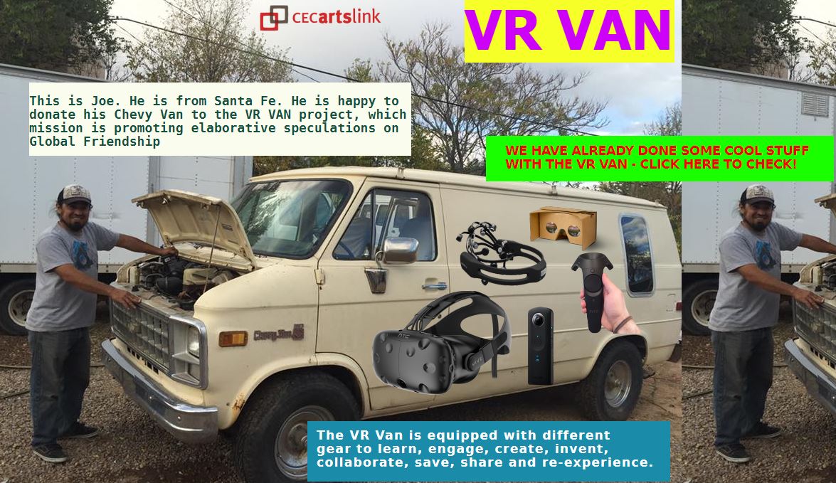 The Virtual Reality Van was a mobile discussion platform that existed in both physical and virtual space. The core activity of the VR Van were Global Friendship Workshops—speculative discussions aimed to envision future's common sense using VR technologies