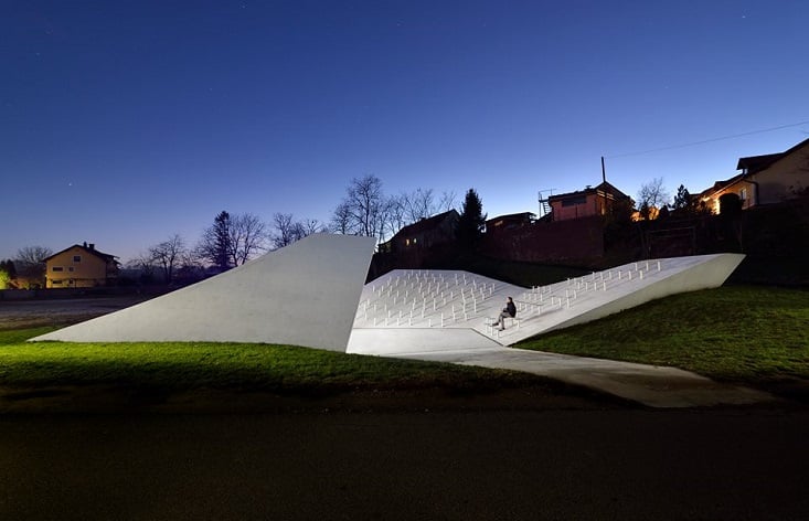 See the minimalist open air chapel transforming this sleepy Slovenian village