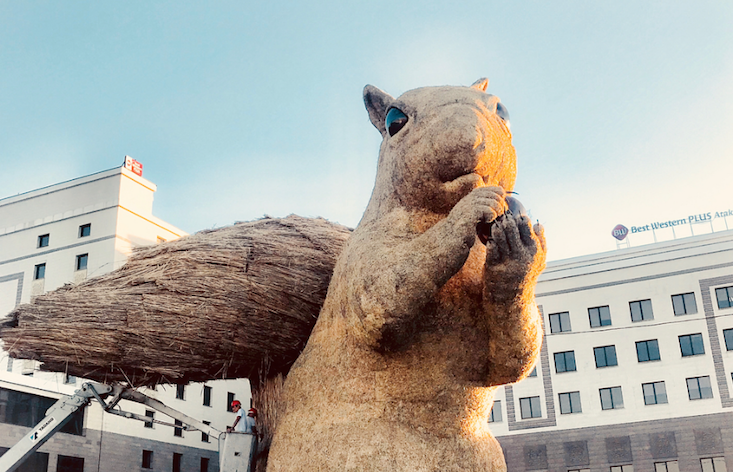 Almaty has gone nuts for its new 12-metre squirrel sculpture