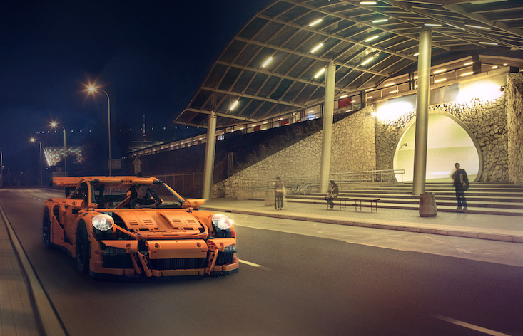 Watch as this Porsche made from Lego drives through the streets of Warsaw