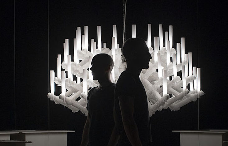 Meet the Prague design duo growing a chandelier from natural crystals