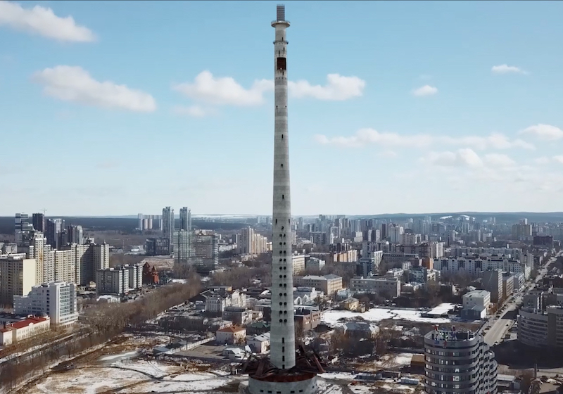 Yekaterinburg’s demolished TV tower is being rebuilt by AR