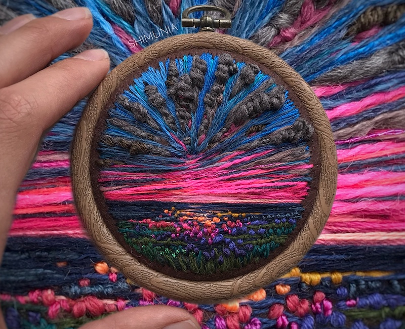Russian artist Vera Shimunia is creating stunning landscapes with a needle and thread