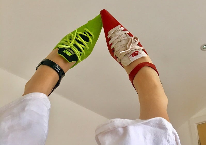 This Romanian designer is turning old Nikes into kitten heels with kick
