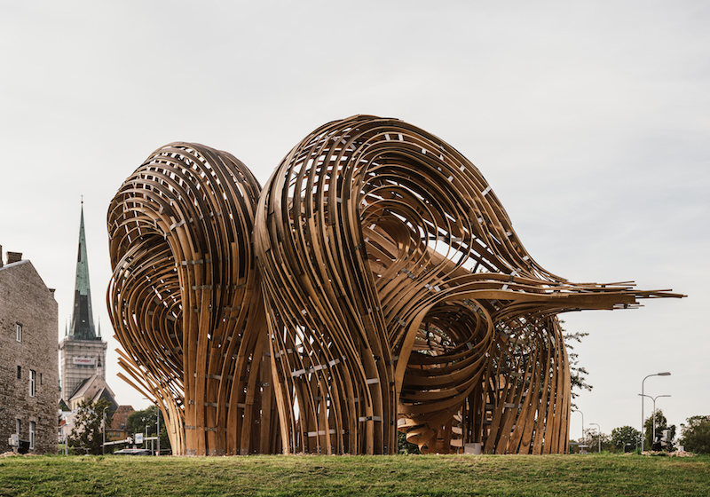 This twisting timber pavilion is a must see at Tallinn Architecture Biennale 