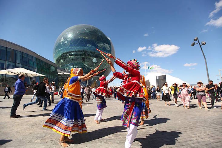 Death Star-esque Kazakhstan Pavilion at Expo 2017. Image: EXPO 2017 Astana / Facebook