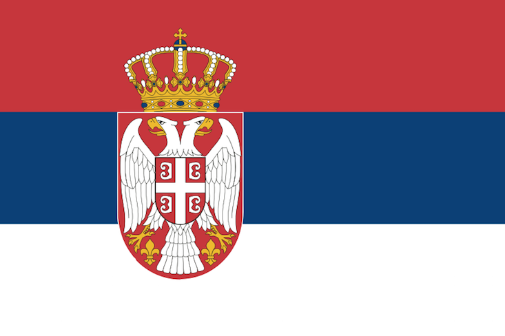 Serbia's current flag. Image: sodipodi.com under a CC licence