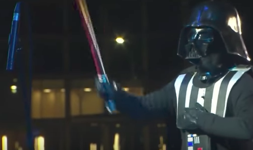 Darth Vader uses lightsaber to conduct Imperial March in Kazakhstan