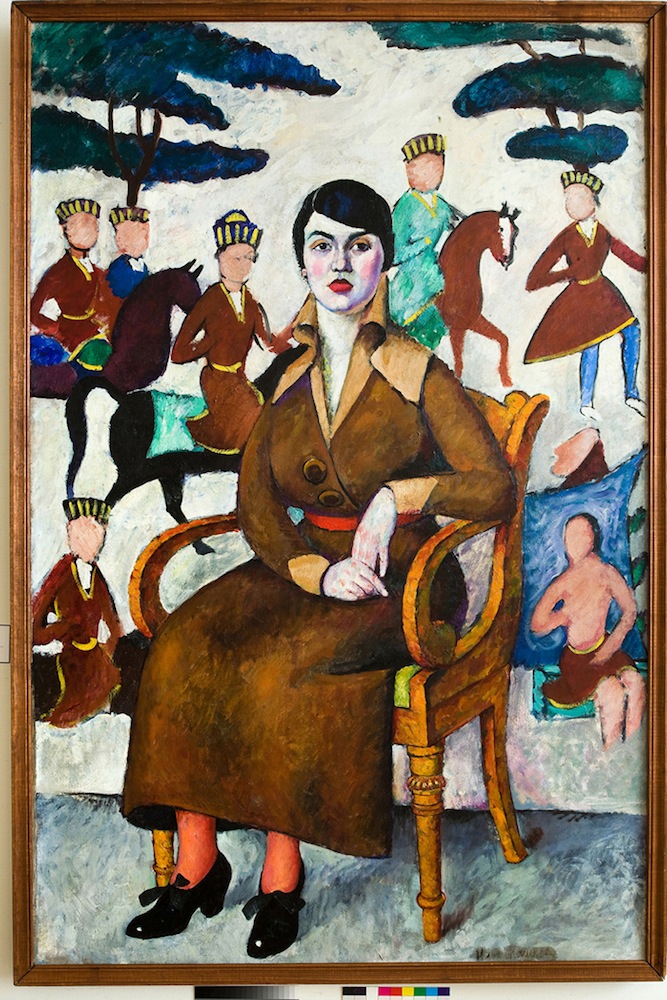 Portrait of a Woman on an Armchair by Ilya Mashkov (1913)