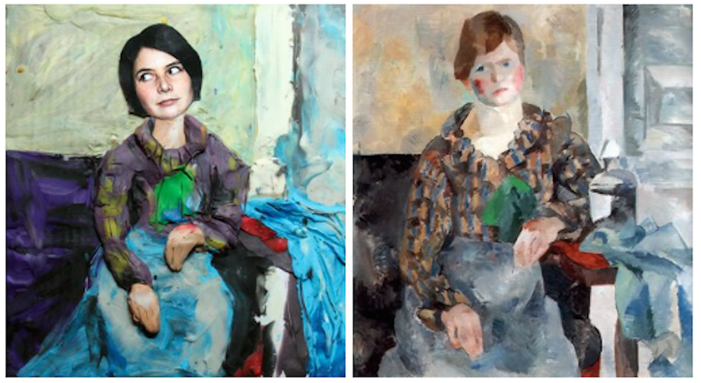 Robert Falk's Portrait of a Woman  (1917), as recreated by Maria Druzhinina