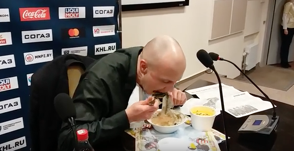 This Belarusian sports writer literally ate his words