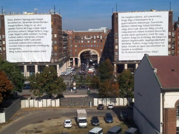 “You’re as beautiful as Bosnia,” declares giant Budapest love letter