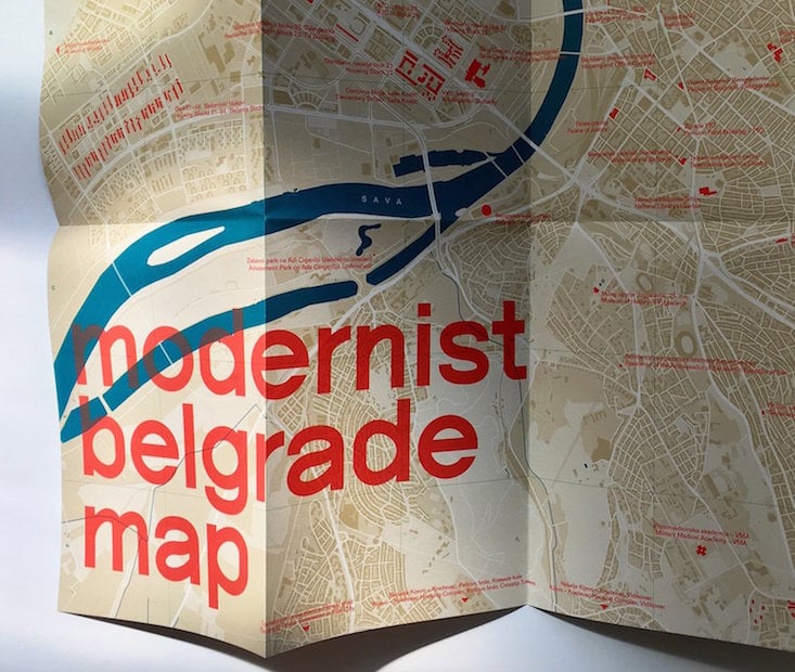 Modernist Belgrade Map, Blue Crow Media