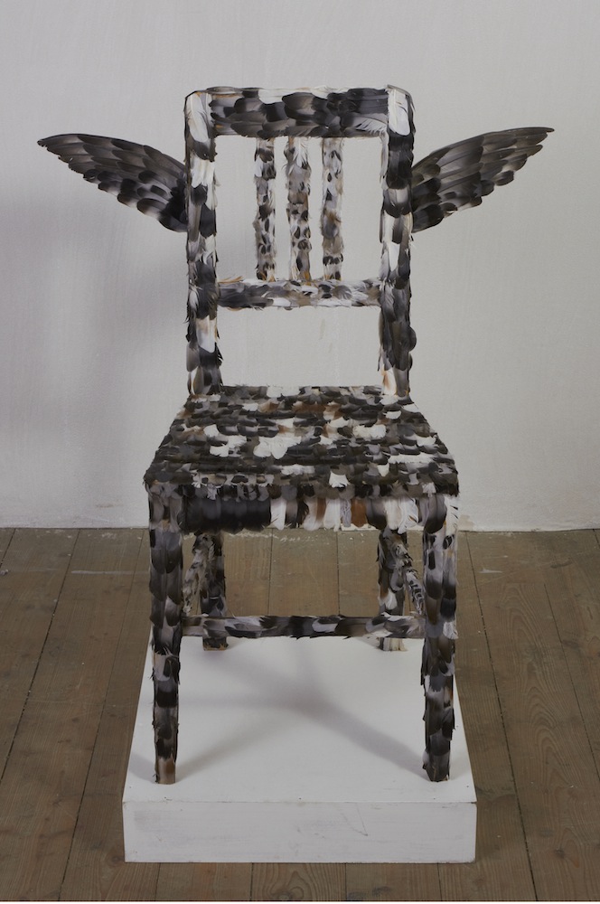Jan Švankmajer, feathered chair from the film A Quiet Week In the House (1969)