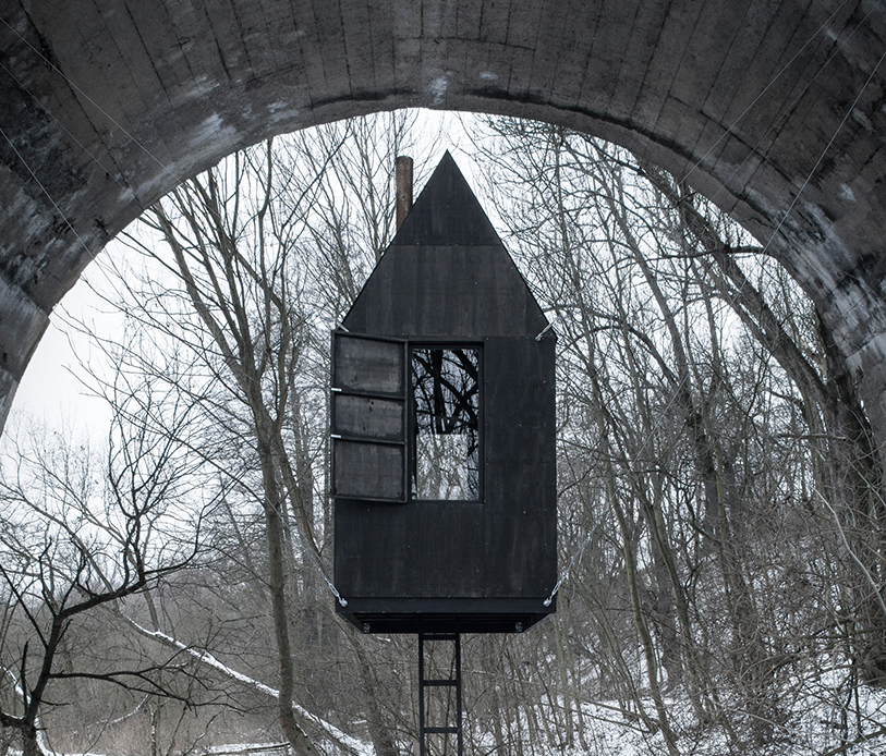 Check out the eerie Czech “Black flying house”