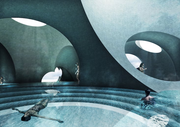 US architects make Latvian thermal baths a space of unity
