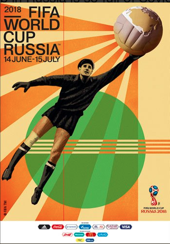 The official poster for the Russia 2018 World Cup, designed by Igor Gurovich