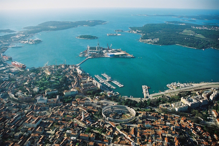 An aerial view of Pula, Croatia (Image: Orlovic under a CC licence)