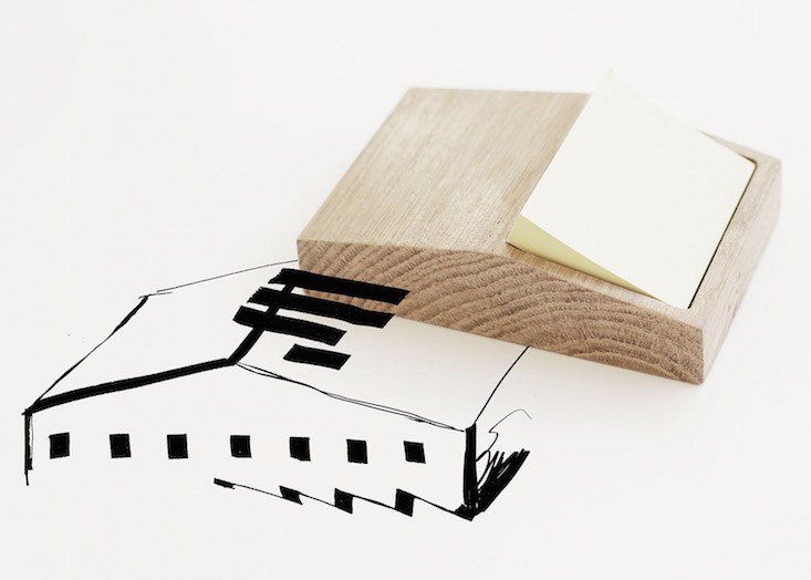 Post-it note holder, referencing the Bakhmetevsky Bus Garage (Image: 52 Factory) 
