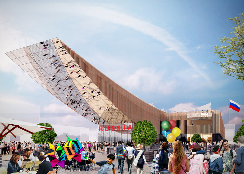 Architect designs 30-metre-long canopy for Russia's Milan Expo pavilion