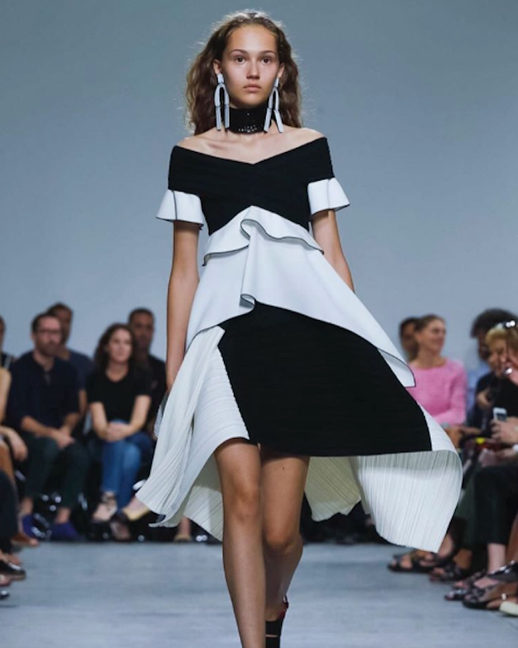 Michelle Gutknecht modelling for Proenza Schouler at New York Fashion Week (Image: michelle_gtk / Instagram)
