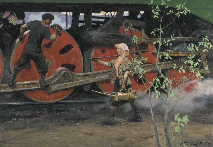 Spring at the Depot (1958) by Viktor Popkov