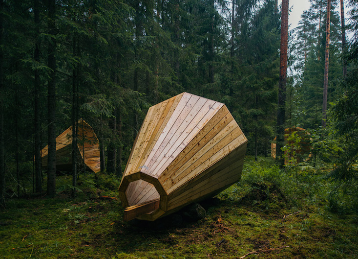 Estonian architecture students build forest megaphones