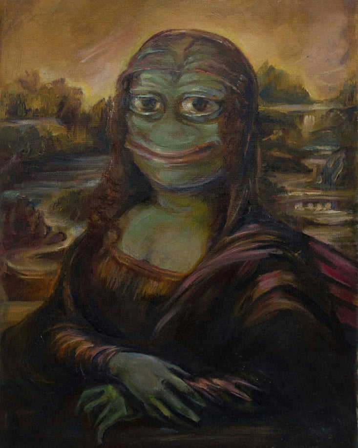 Pepe The Frog - Mona Lisa, La Gioconda Pepe The Sad Frog, 2017, Olga Vishnevsky