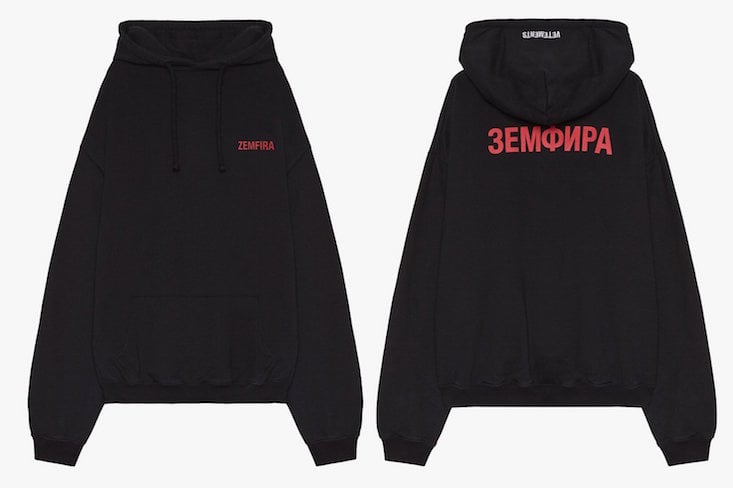 Vetements celebrates Russian rockstar Zemfira with hoodie