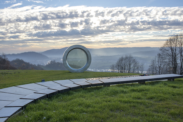 See this camera lens memorial to a photojournalist killed in the Yugoslav Wars