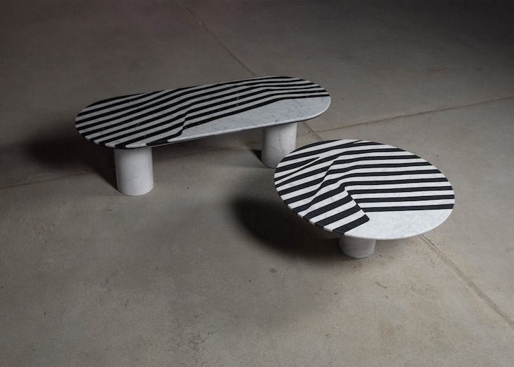 Polish designer Olga Bielawska creates a silky illusion in marble