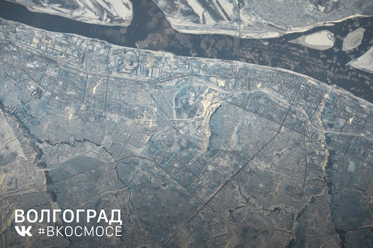 Volgograd from space. Image: #InSpace / VKontakte