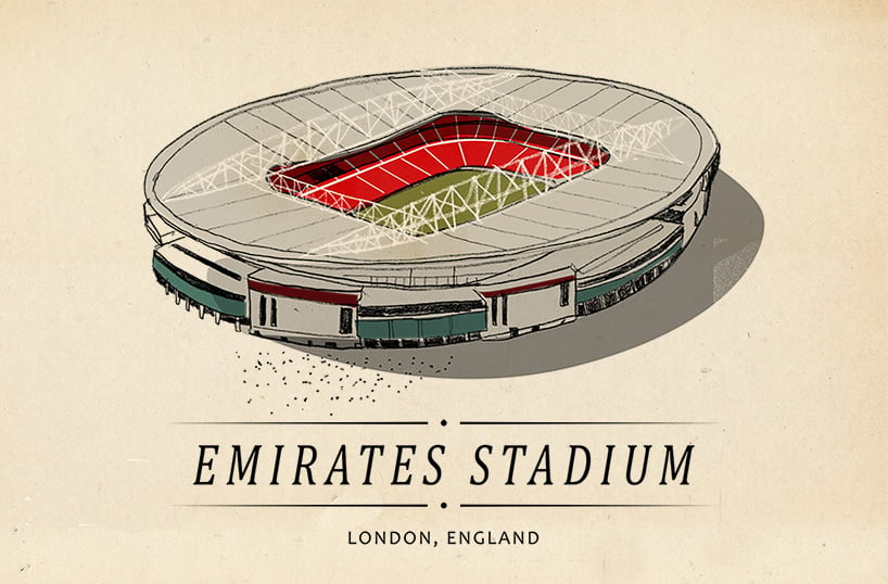 Hungarian illlustrator scores with drawings of world's iconic football stadiums
