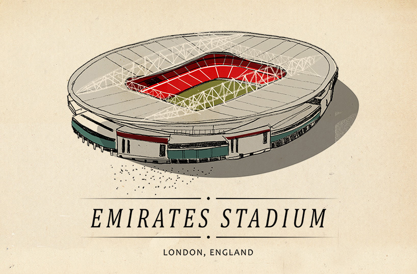 Hungarian illlustrator scores with drawings of world's iconic football stadiums